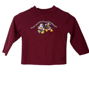 VTG 80's Mickey Mouse Donald Walt Disney Company 4T Toddler Shirt Great Outdoors